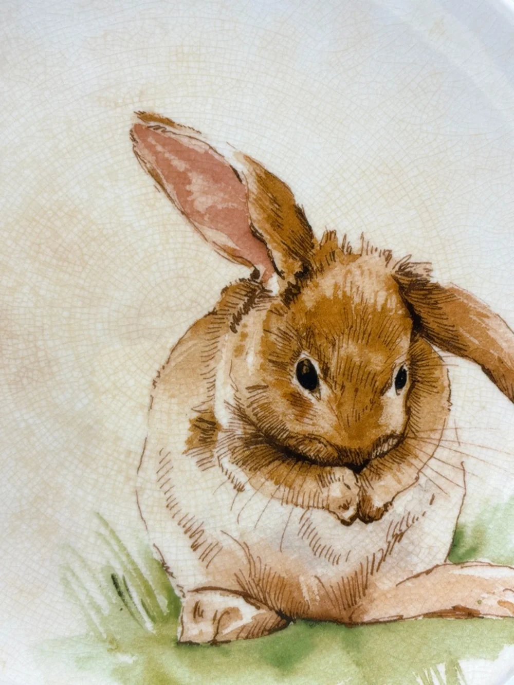 Pottery Barn Retired Pasture Bunny 8” Salad Plate Cottagecore Grandmillennial